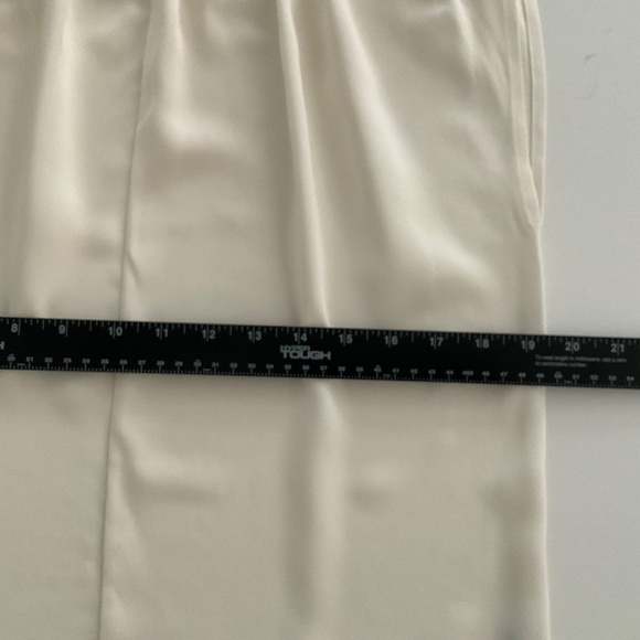 Zero+Maria Cornejo Skirt Sz 4 White Midi Elastic Waist Cut Outs Minimalist Chic - Picture 6 of 8